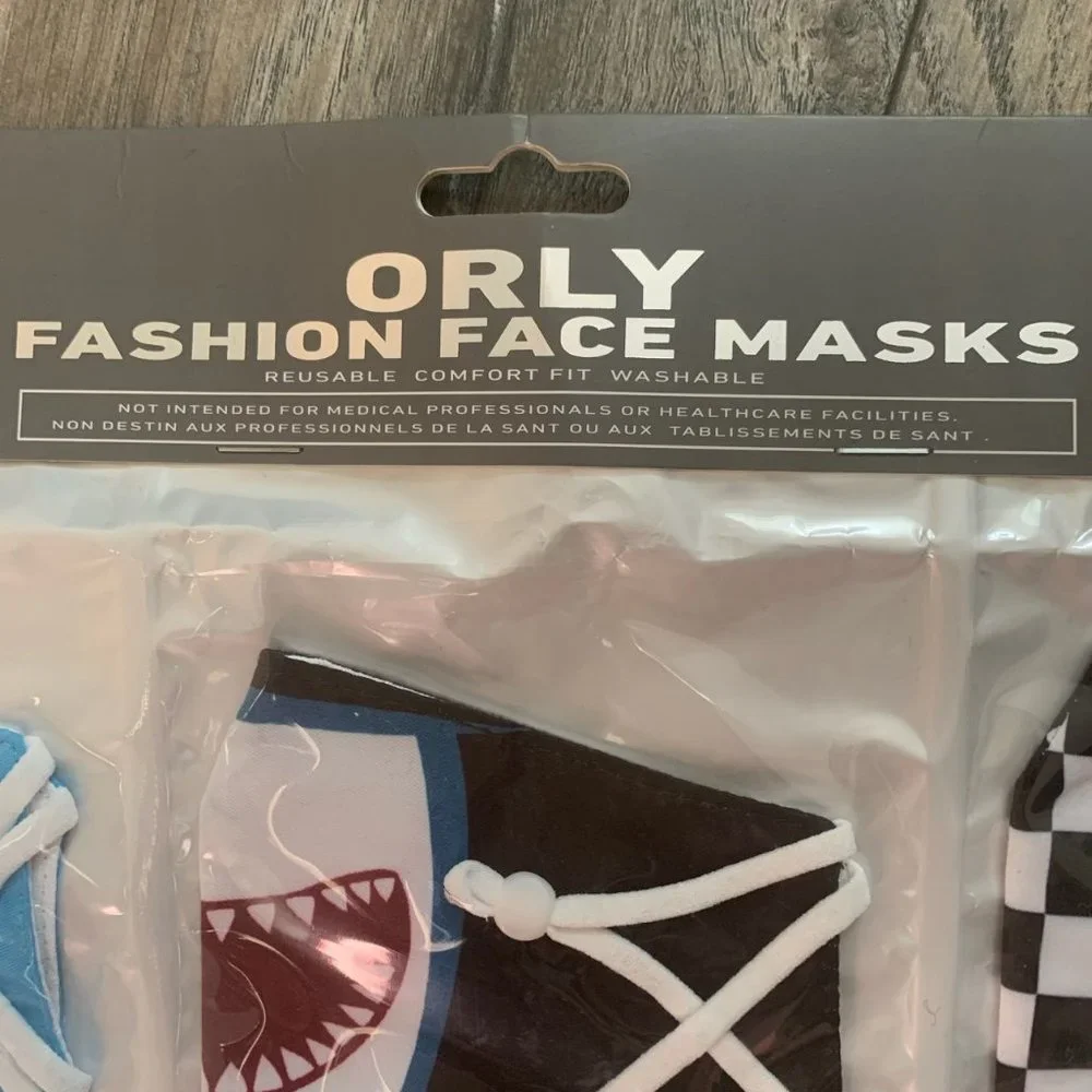 NWT‎ ORLY YOUTH PACK OF 3 COTTON FACE MASKS